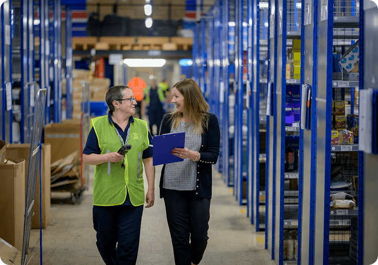 Win MATA team managing warehouse inventory